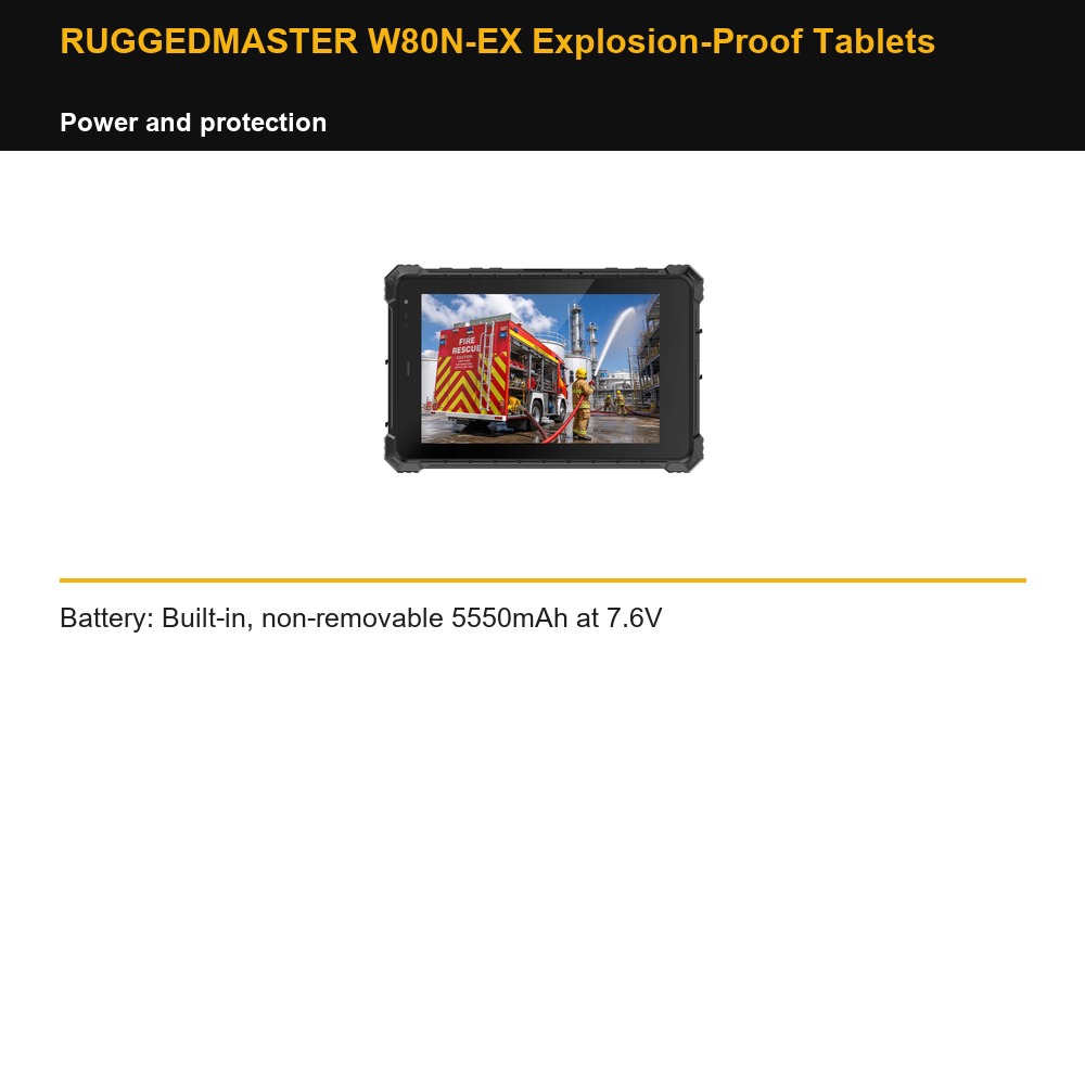 RUGGEDMASTER W80N-EX Explosion-Proof Tablets power and protection