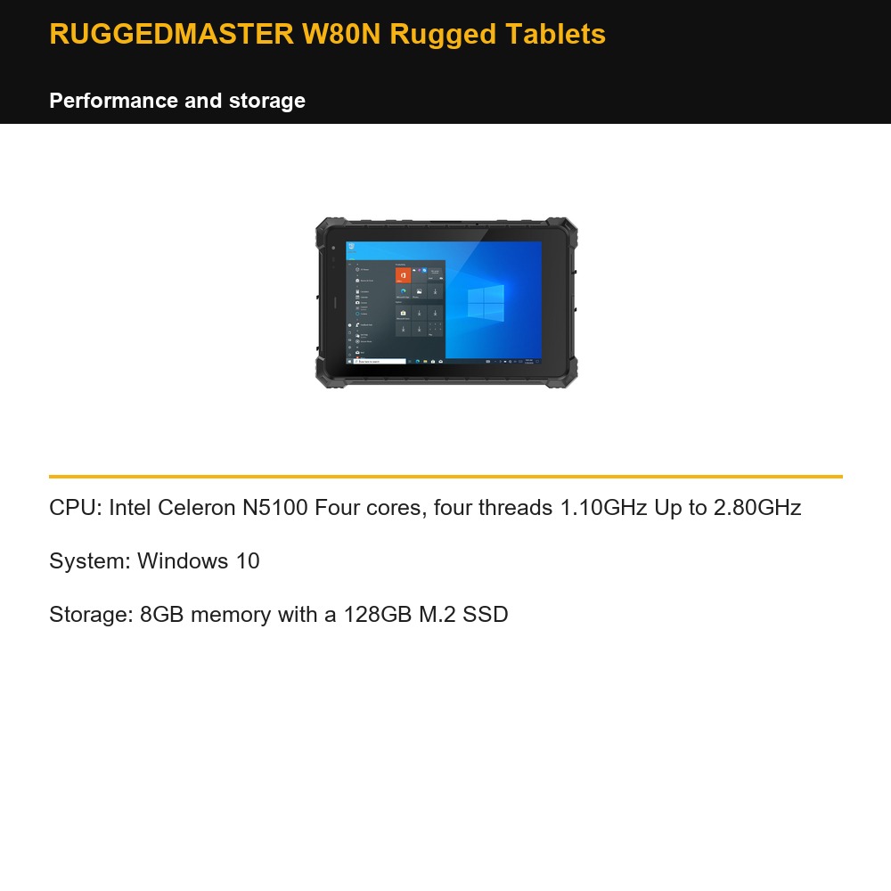 RUGGEDMASTER W80N Rugged Tablets performance and storage