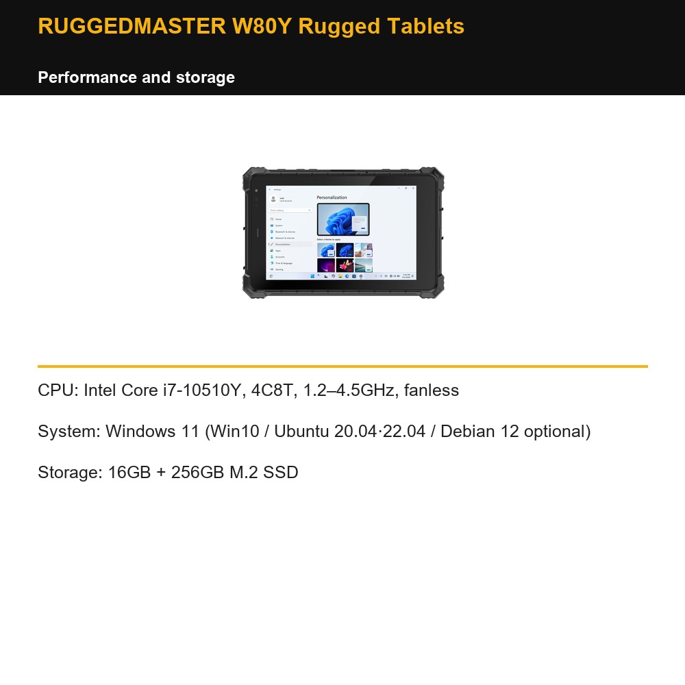 RUGGEDMASTER W80Y Rugged Tablets performance and storage