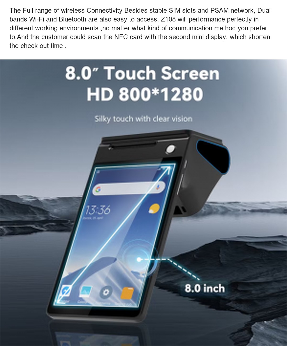 RUGGEDMASTER Z108 pos terminals feature illustration