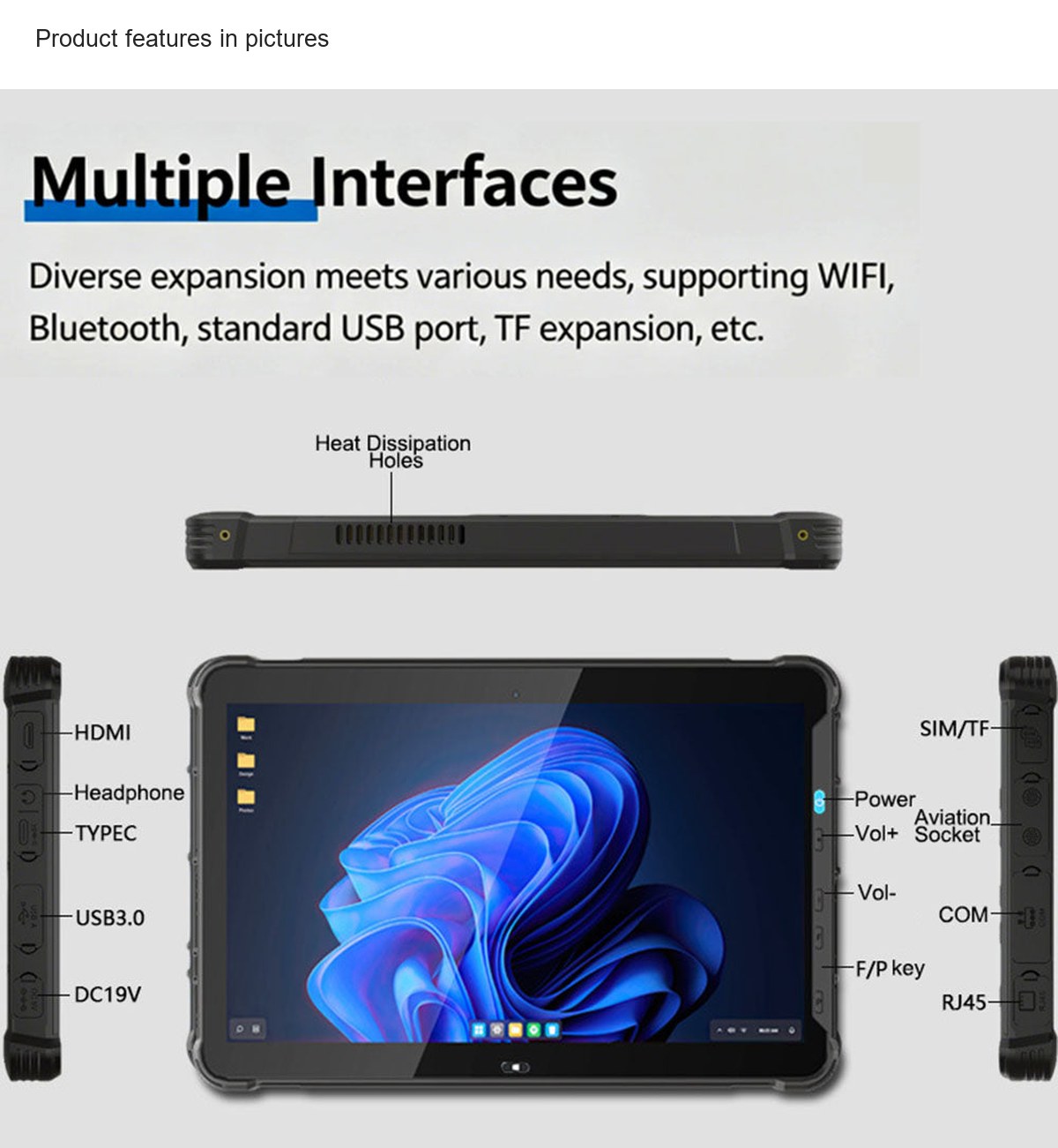 RUGLINE RT-12C rugged tablets feature illustration