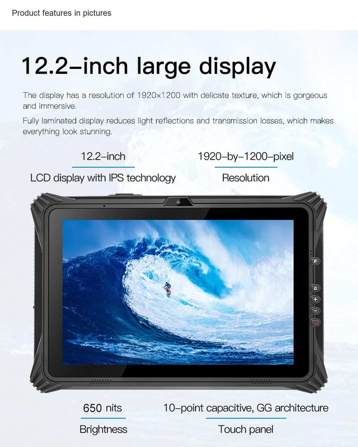 RUGLINE RT-I20J rugged tablets feature illustration
