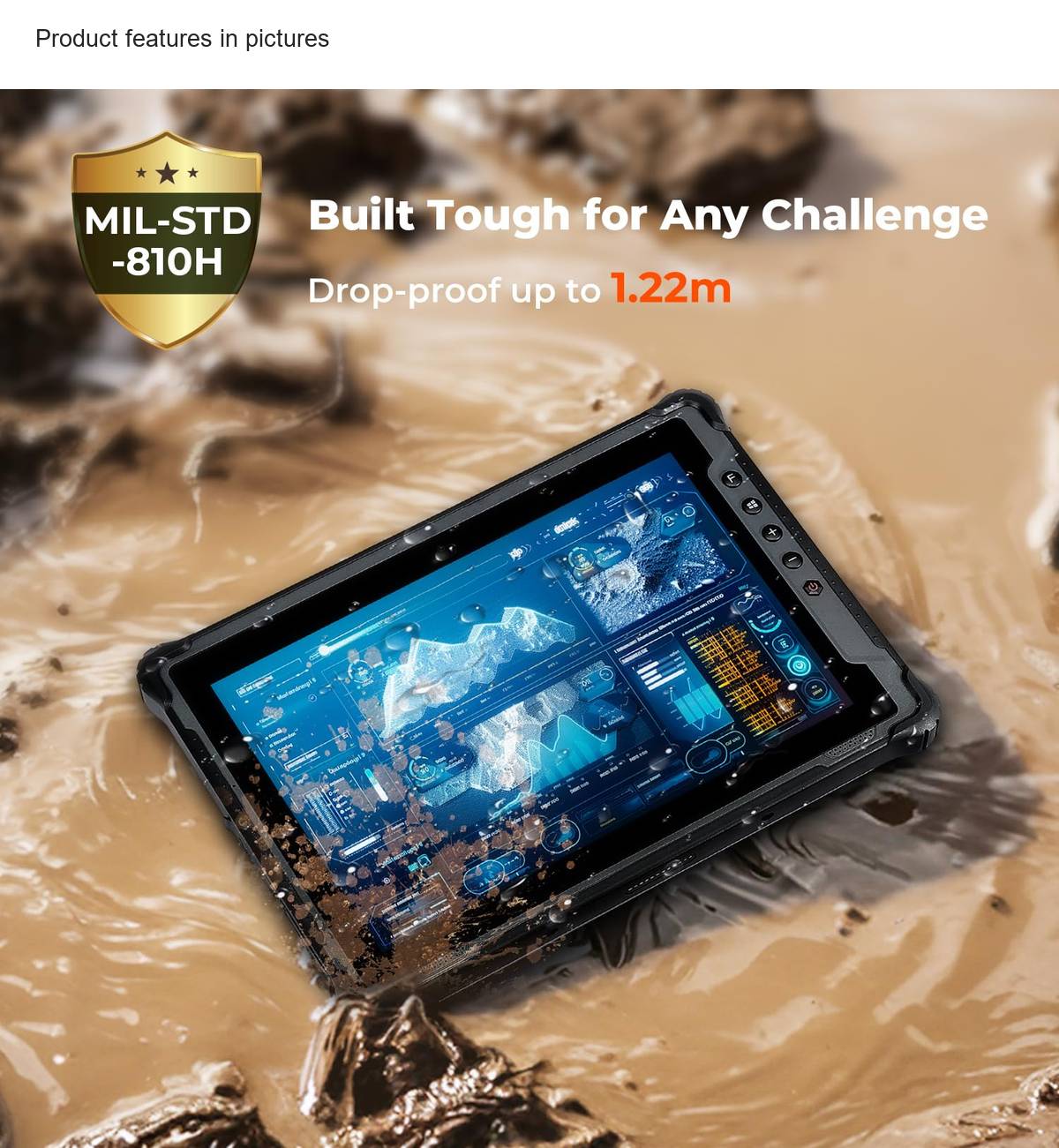 RUGLINE RT-M10N rugged tablets feature illustration