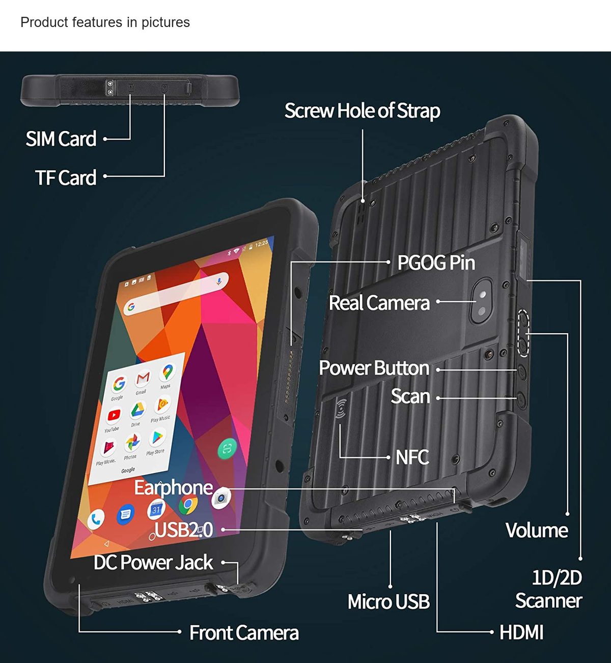 RUGLINE RT-T86X rugged tablets feature illustration