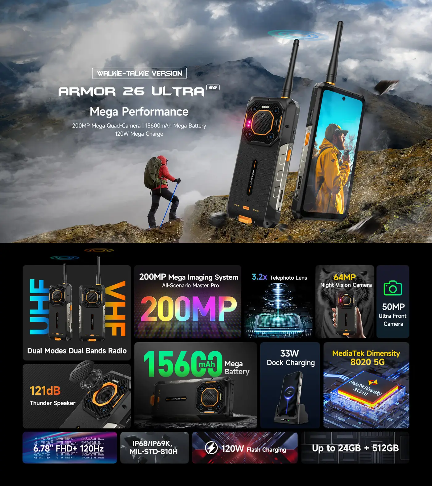 Ulefone Armor 26 Ultra Walkie-Talkie features and specifications 1