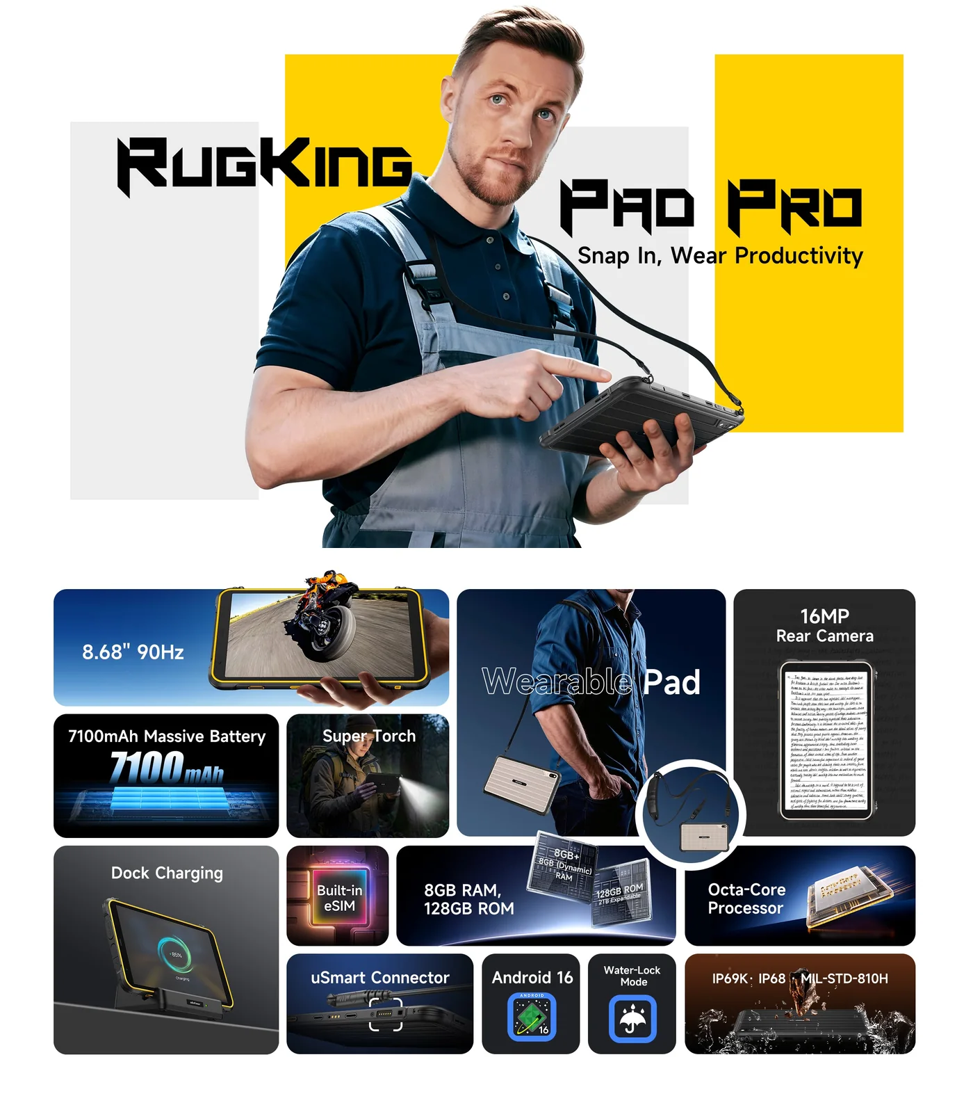 Ulefone RugKing Pad Pro features and specifications 1