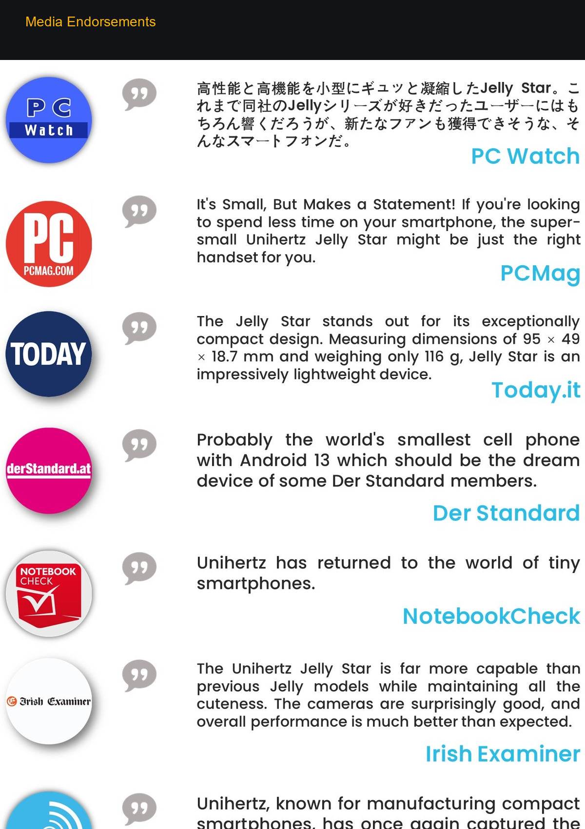 Unihertz Jelly Star product details