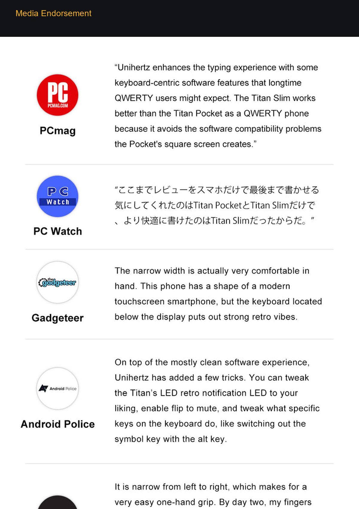 Unihertz Titan Slim product details
