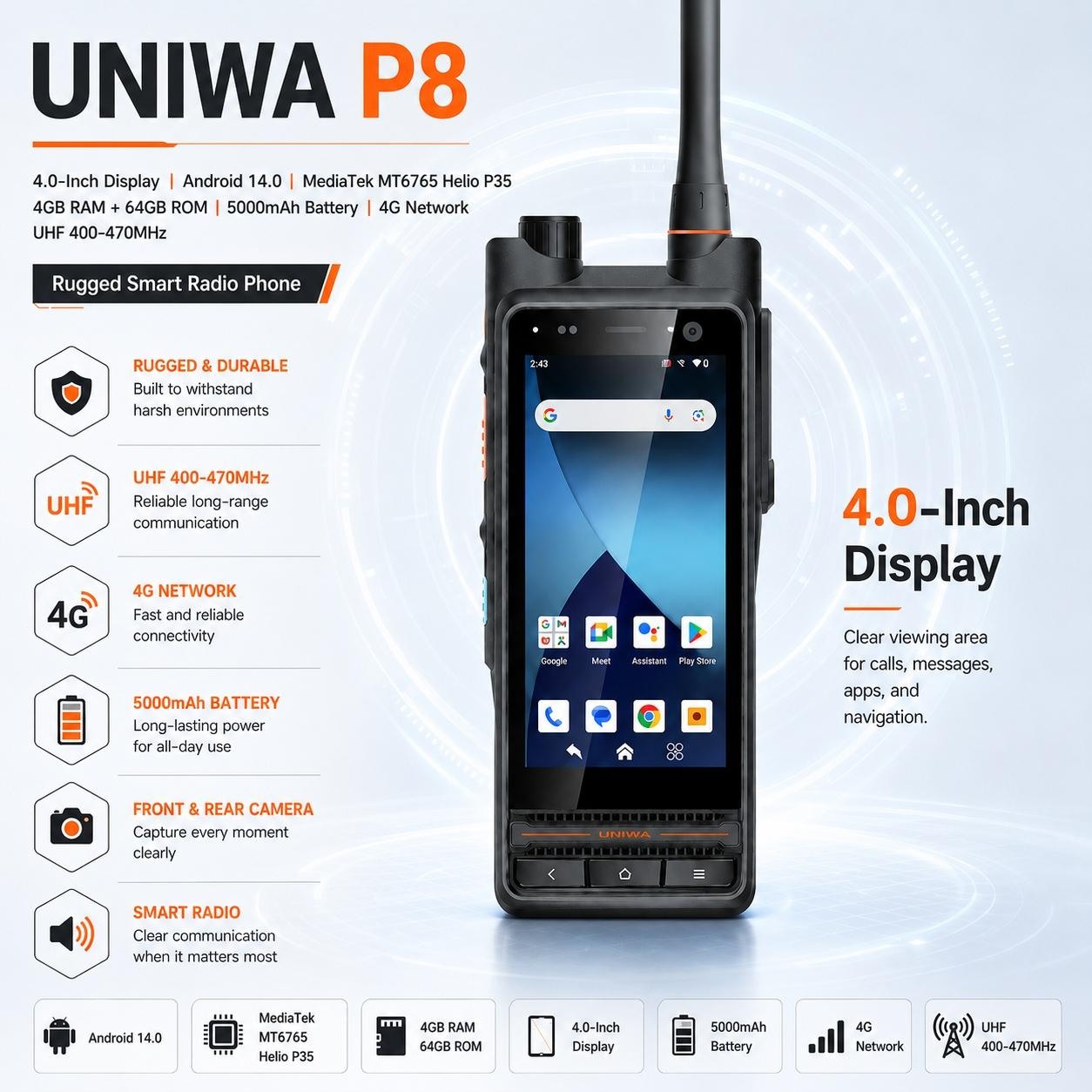UNIWA P8 product details 5